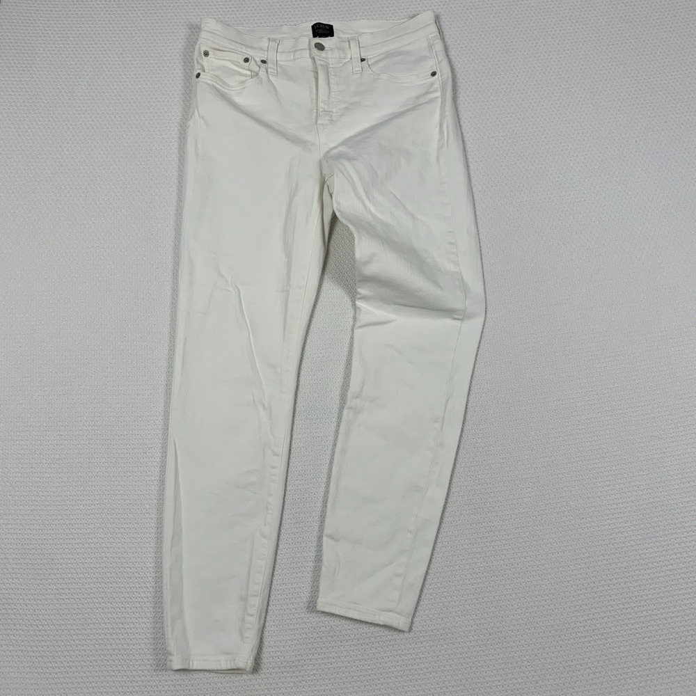 J.Crew 9" Mid Rise Skinny Jeans Womens 29 White Denim Signature Stretch